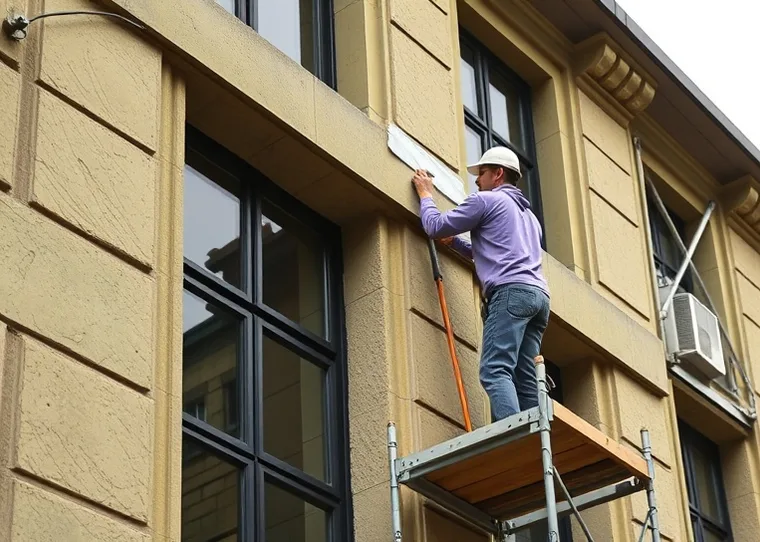 Ravalement de façade en pierre, nettoyage et application d'enduit