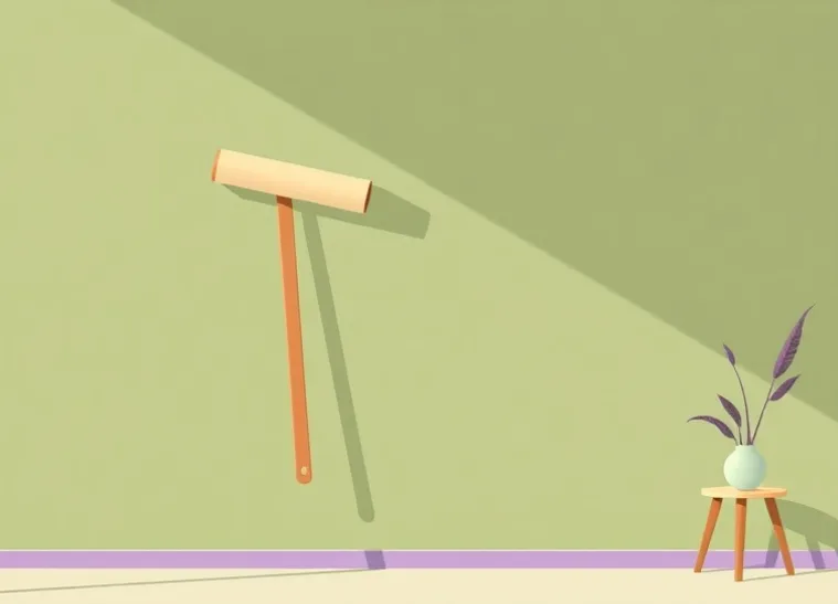 Pose de papier peint, rouleau et brosse à maroufler